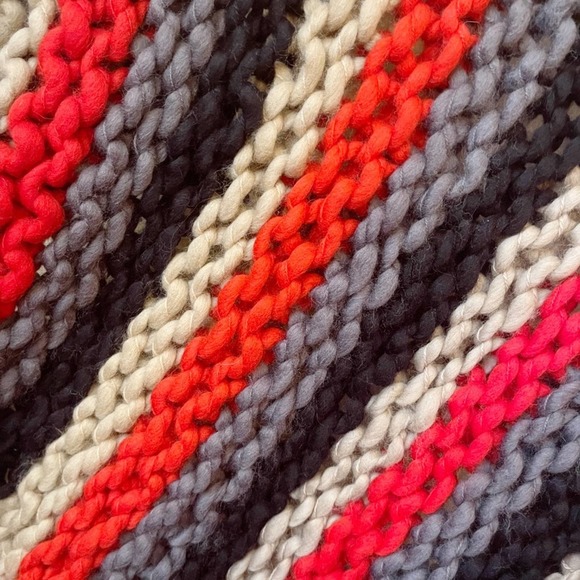 NEW Free People x Loopy Mango Hand Knit Multi Stripe Fringe Shawl - Picture 11 of 15